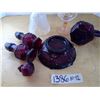 Image 3 : Red Glass ware and Décor wine glass and unicorn bell