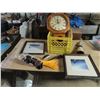 Image 1 : fishing lures, clock, picture frames