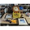 Image 2 : fishing lures, clock, picture frames