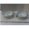 Image 1 : Pair of vintage pyrex mixing boelsw/lids- large lid has small chip