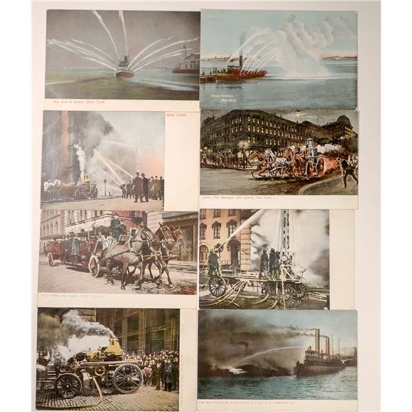 NYC Fireboat & Engine Postcards (8) [186998]