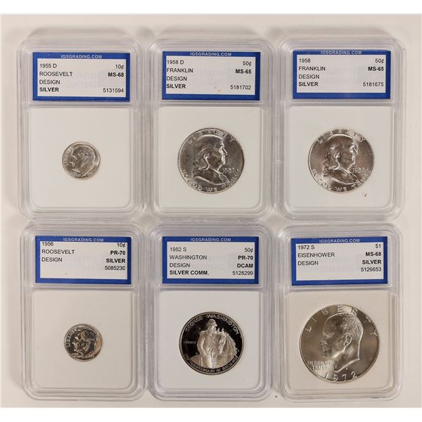 IGS Graded Silver Coins (6) [186824]