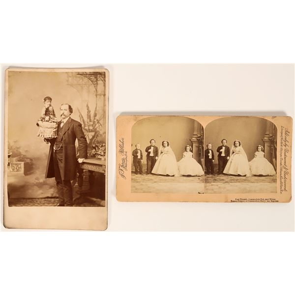 Tom Thumb Stereoview  & Little People Photo Pair [187517]