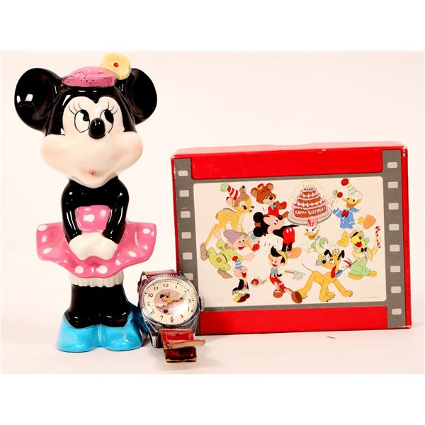 Pinocchio Wrist Watch/ Minnie Mouse Statue [181214]