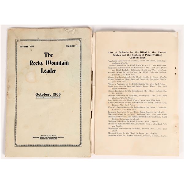 Montana School for Deaf & Blind Pubs c1908 [174995]