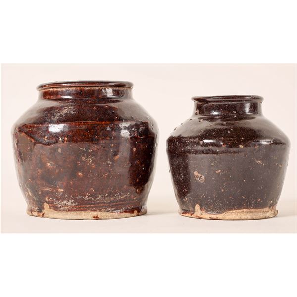Crockery Pots-Chinese Brown Glazed  (2) [184450]