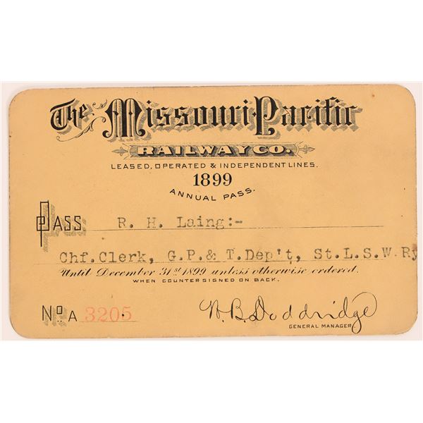 Missouri Pacific RY Co. pass 1899 [182666]