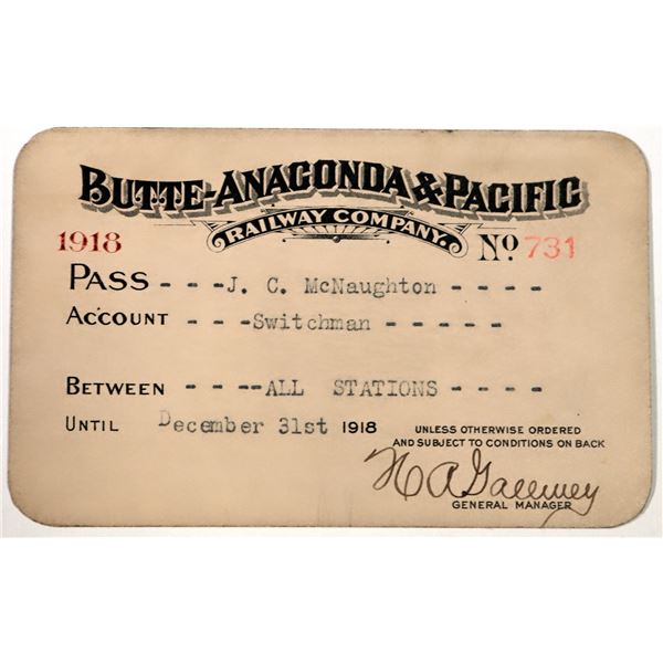 Butte-Anaconda & Pacific RY Co. 1918 [182645]
