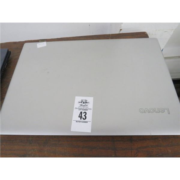 Lenovo Silver Laptop Computer - Hard Drive Removed - No Adapter