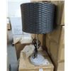 Image 1 : 23-SLV New Contemporary Basket Weave Shade Table Lamp  - 23 X $ - #1750