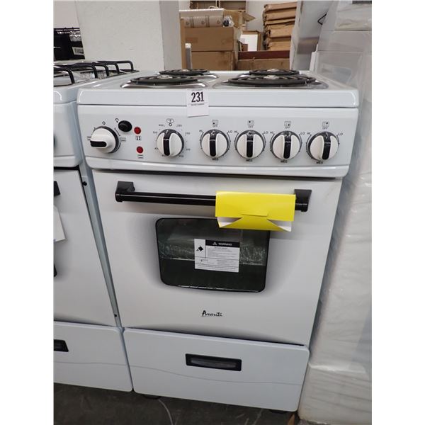 Avante Mini Electric 4 Burner Range/Oven White