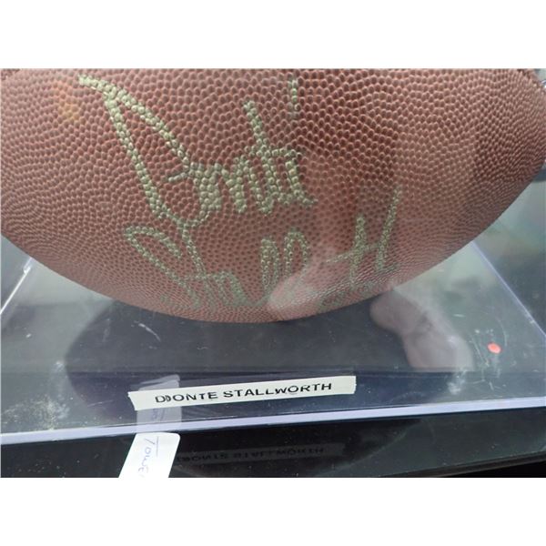 Donta Stalworth Autographed Football w/Showcase w/COA