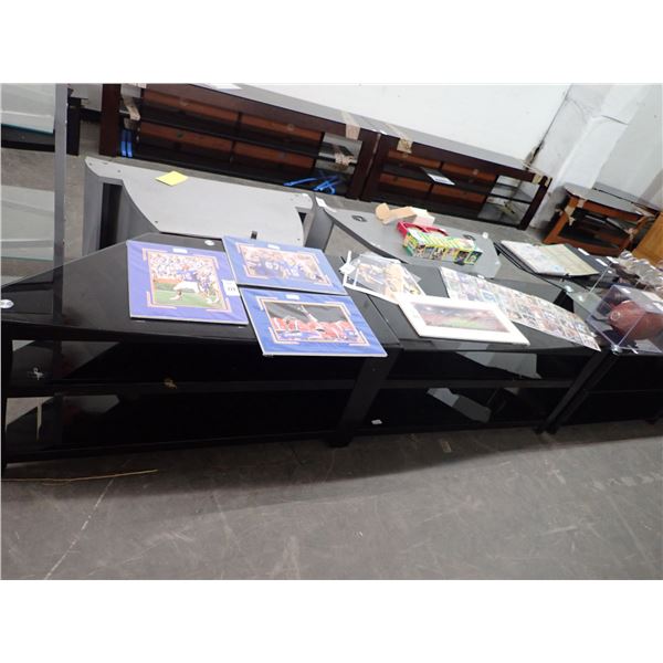 Large Black TV Console w/Lower Shelves
