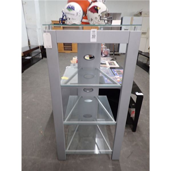 Contemporary Grey and Glass Audio Console