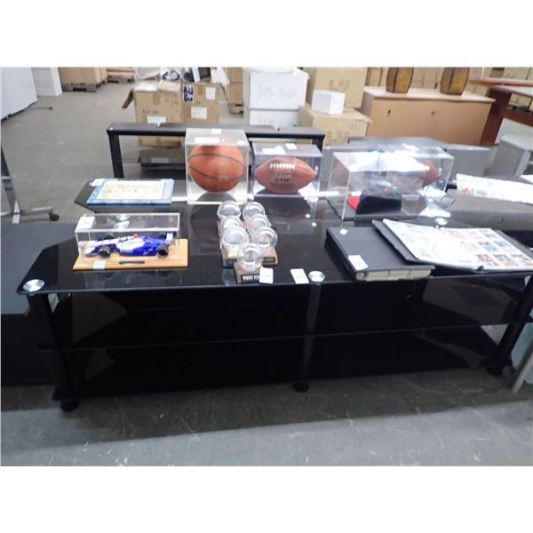 2-Large Black Glass TV Console - 2 X $