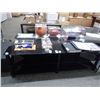 Image 1 : 2-Large Black Glass TV Console - 2 X $