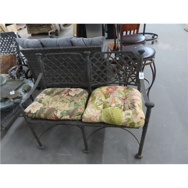 Cast Padded Metal Garden Bench