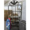 Image 1 : Ornate Metal Leaf Motif Corner Wine Bottle Bakers Rack