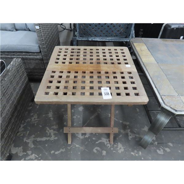 Teak Folding End Table
