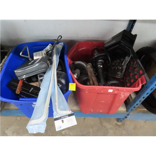 Tubs 2 w/Auto Parts, Video Splitters, Supplies