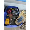 Image 1 : Battery Charger, Vise, Hardware Bins, Supplies in Tub