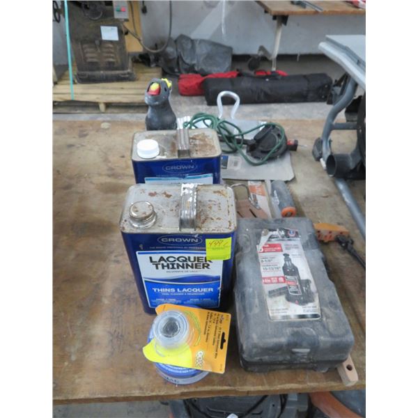 Bottle Jack, Lacquer Thinner, Xylene, Tools