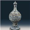 Image 1 : A Large Chinese Blue And White Porcelain Lidded Censer