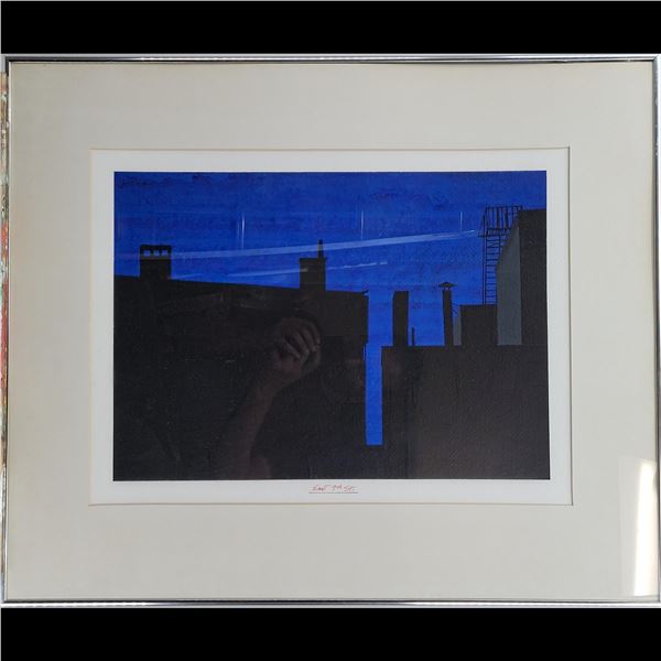 Jon Henry (American, 1916-1990) Original Acrylic And Gauche Painting, "East 9th Street" 1988