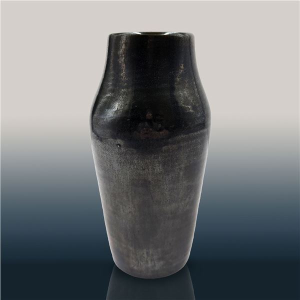 University Of North Dakota School Of Mines Gunmetal Glazed Experimental Vase By Julia Mattson
