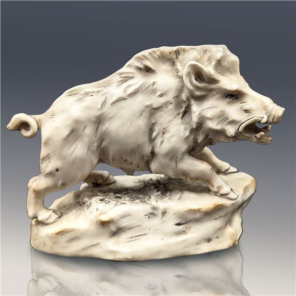 Mid-Late 19th Century Outstanding Austrian Porcelain Boar Figurine