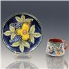 Image 1 : Lot Of 2 Highly Decorated Vintage Mexican Pottery Pieces From Different Areas, Early-Mid 20th C.