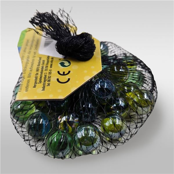 Marbles: Bag Of Modern German Cats Eye Marbles, Unused And In Original Bag