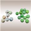 Image 1 : Marbles: Seven Possibly Ravenswood With Swirls And Twelve Green Game Marbles