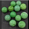 Image 2 : Marbles: Seven Possibly Ravenswood With Swirls And Twelve Green Game Marbles