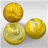 Image 1 : Marbles: Lot Of 3 Yellow Akro Agate Corkscrew Marbles