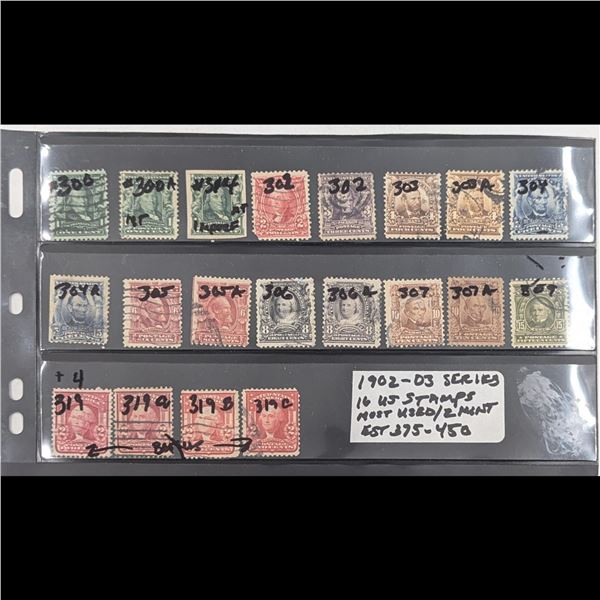 Lot Of 16 Used General Issue US Stamps Ranging From 1902-1903