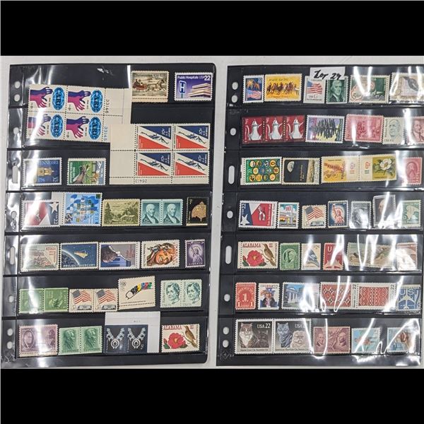 Four Stock Sheets Of United States Stamps, Mostly Mid-20th Century To Modern