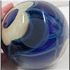 Image 8 : Heavy Cased Art Glass Vase With A Deep Blue Background