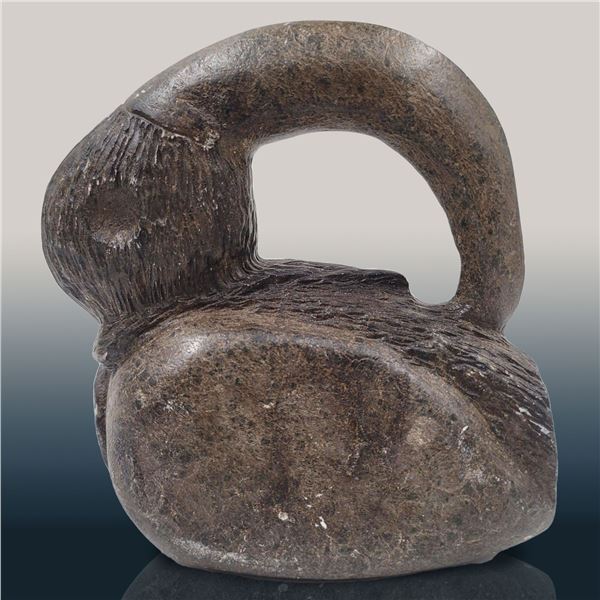 A Native American Steatite Bird Effigy Pipe