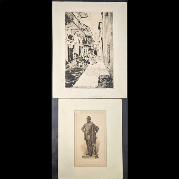Pair Of Vintage Etchings, One Pencil Signed And One With COA