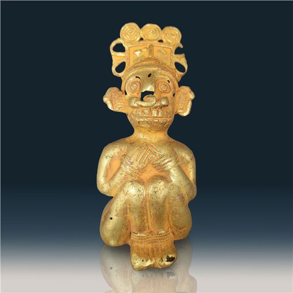 A Tairona Gold Alloy Shaman Mummy Figure