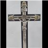 Image 3 : A 19th Century Wood And Silver Plated Altar Crucifix
