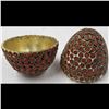 Image 4 : Lot Of 10 Gilt Metal Egg Box Trinkets Inlaid With Semiprecious Stone