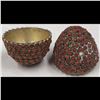 Image 9 : Lot Of 10 Gilt Metal Egg Box Trinkets Inlaid With Semiprecious Stone