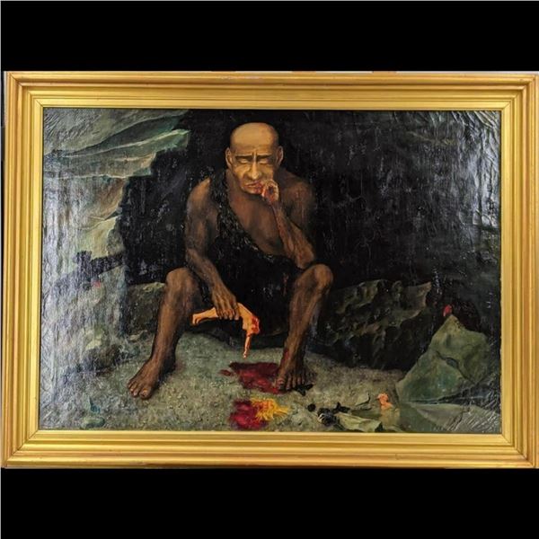 Large Oil On Canvas Antique Painting, Attributed To Goya