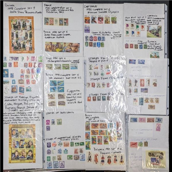 11 Sheets Of Unresearched International Stamps