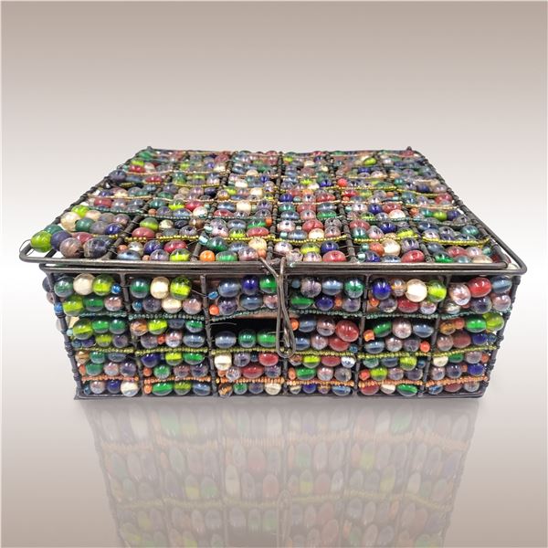 Hand Made Copper Wire And Beads Jewelry Box