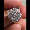 Image 10 : Hand Crafted Ladies Diamond Cluster Style 14K White Gold Ring, 1.58 Total Diamond Weight
