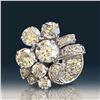 Image 1 : Hand Crafted Ladies Diamond Cluster Style 14K White Gold Ring, 1.58 Total Diamond Weight