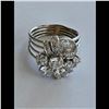 Image 2 : Hand Crafted Ladies Diamond Cluster Style 14K White Gold Ring, 1.58 Total Diamond Weight